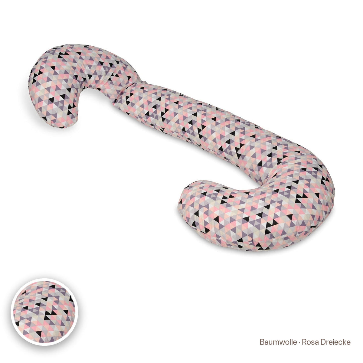Schwangerschaftskissen C-Form, Baumwolle · Rosa Dreiecke #Farbe_variantenbild