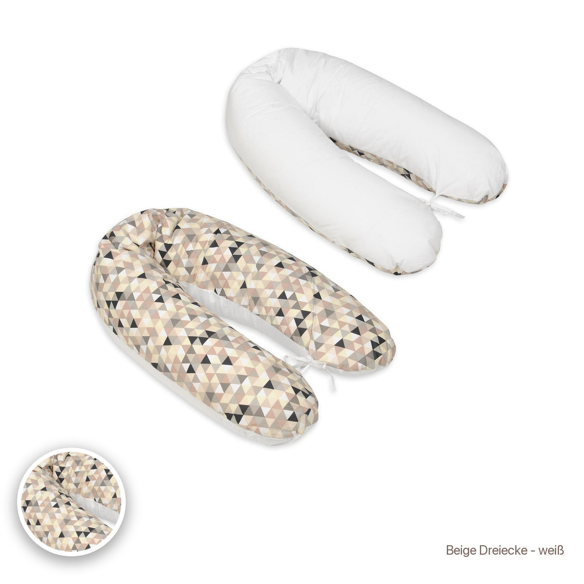 Schwangerschaftskissen Multi, Beige Dreiecke - weiß #Farbe_variantenbild
