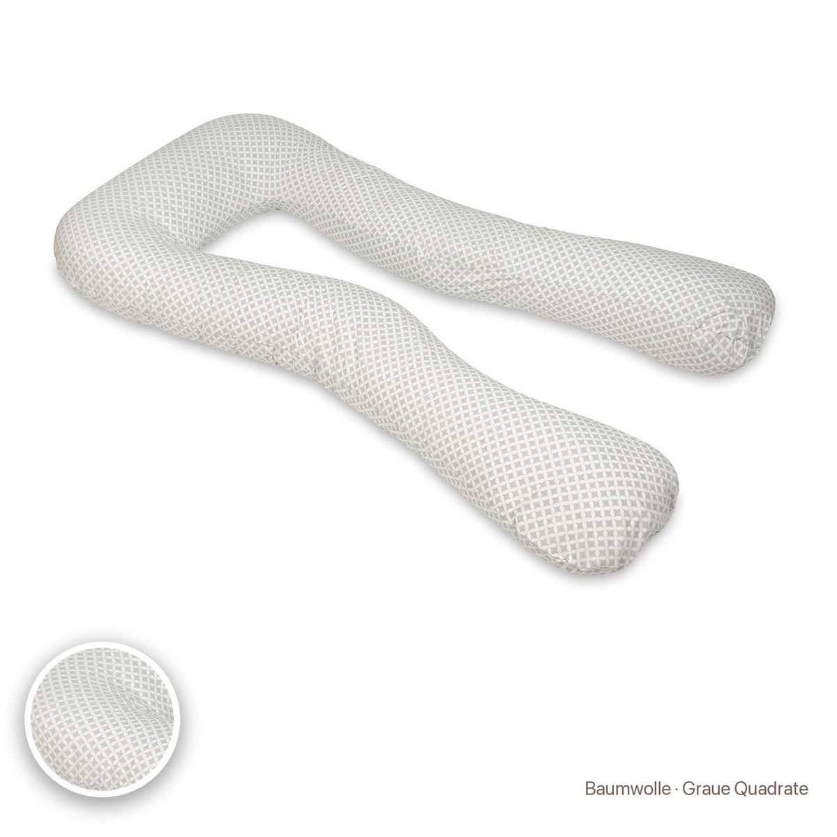 Schwangerschaftskissen U-Form, Baumwolle · Graue Quadrate #Farbe_variantenbild