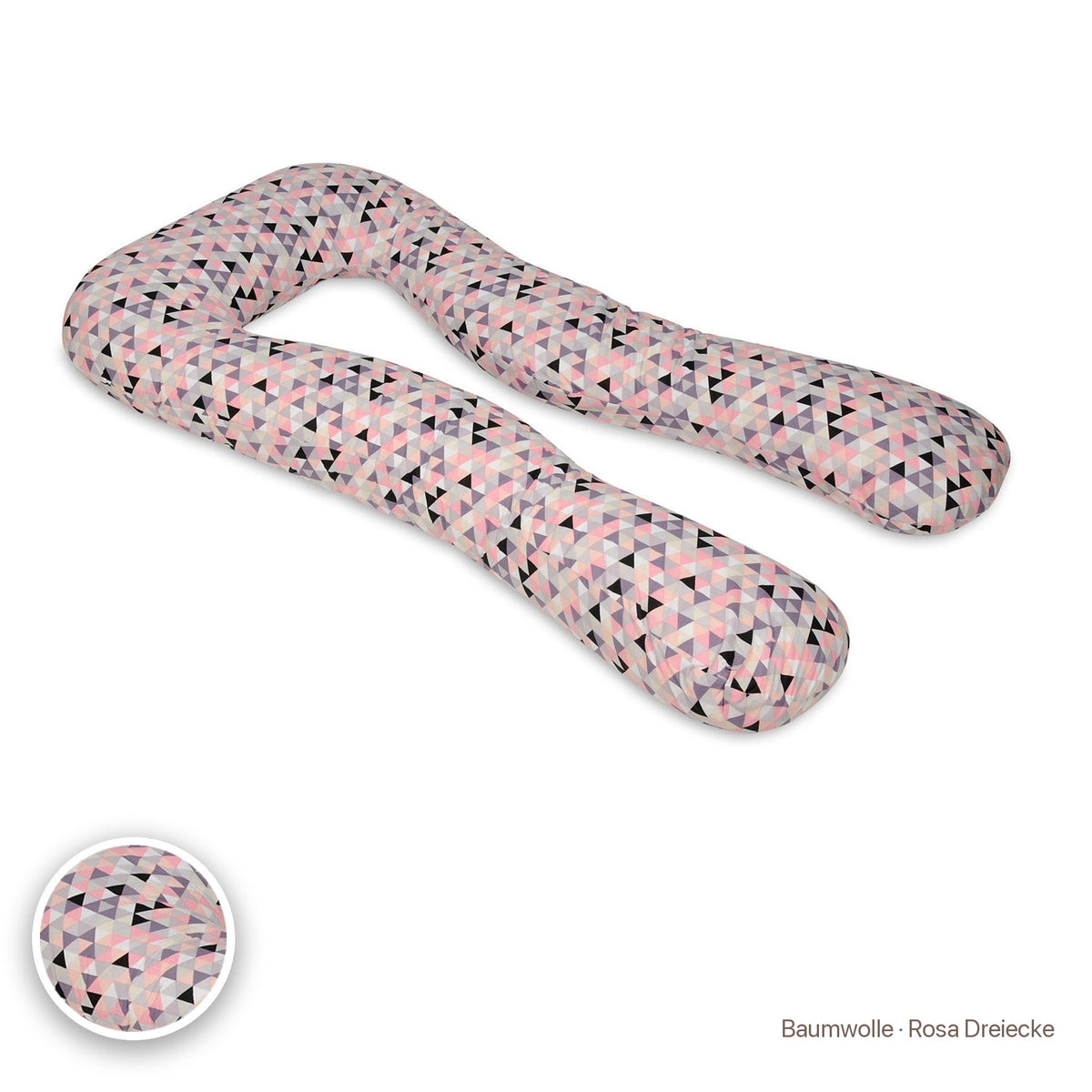 Schwangerschaftskissen U-Form, Baumwolle · Rosa Dreiecke #Farbe_variantenbild