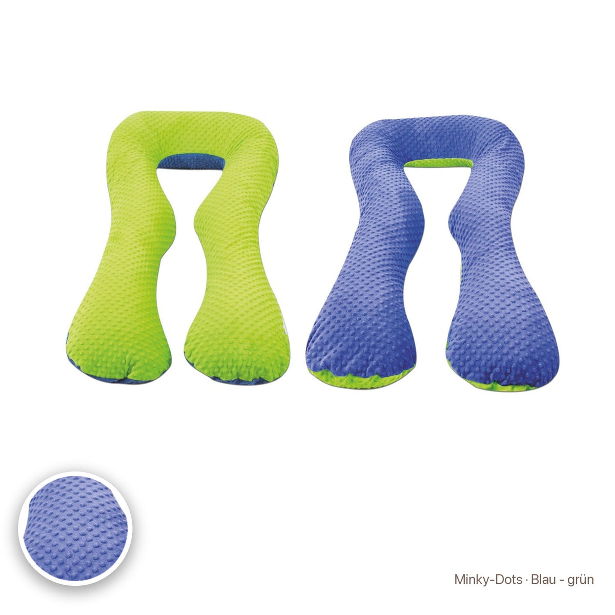 Schwangerschaftskissen U-Form, Minky-Dots · Blau - grün #Farbe_variantenbild