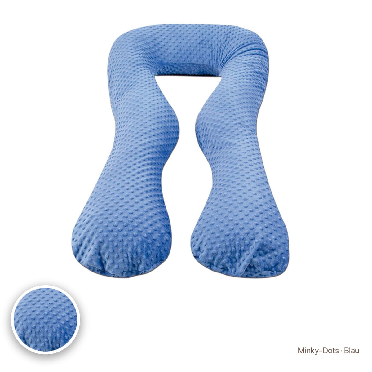 Schwangerschaftskissen U-Form, Minky-Dots · Blau #Farbe_variantenbild