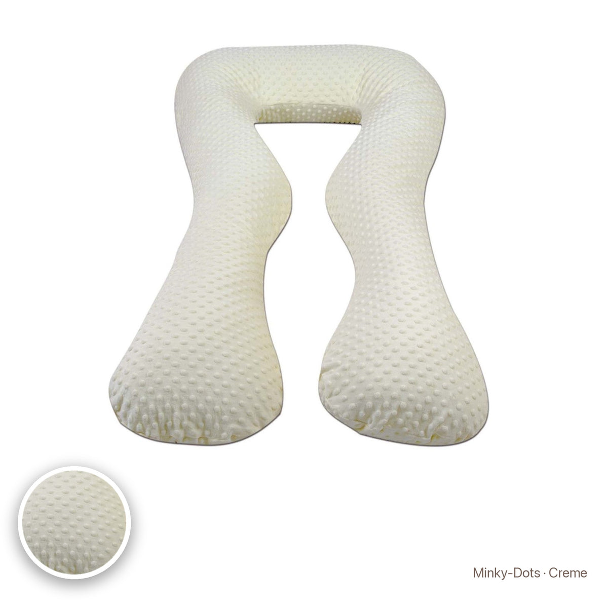 Schwangerschaftskissen U-Form, Minky-Dots · Creme #Farbe_variantenbild