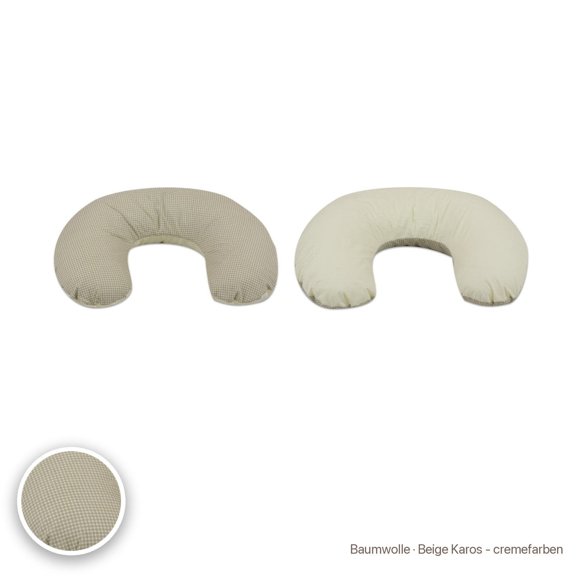 Kleines Stillkissen, Baumwolle · Beige Karos - cremefarben #Farbe_variantenbild