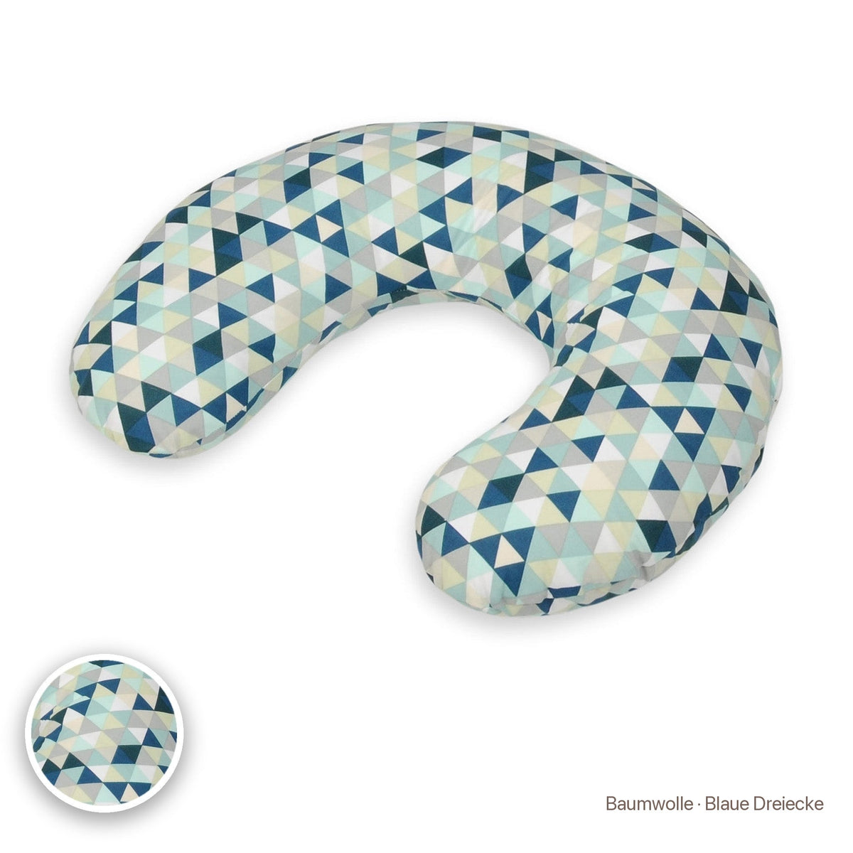 Kleines Stillkissen, Baumwolle · Blaue Dreiecke #Farbe_variantenbild