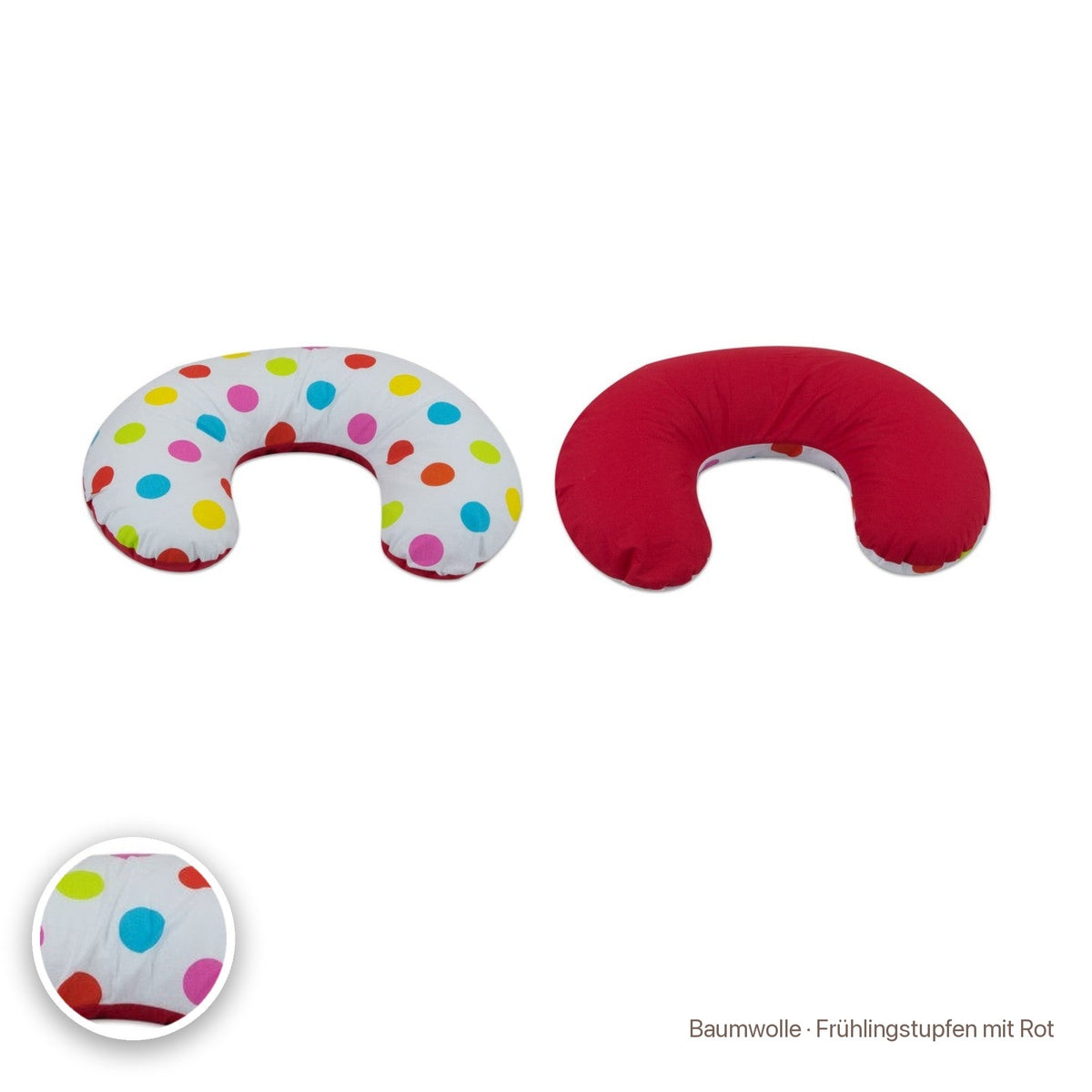 Kleines Stillkissen, Baumwolle · Frühlingstupfen mit Rot #Farbe_variantenbild