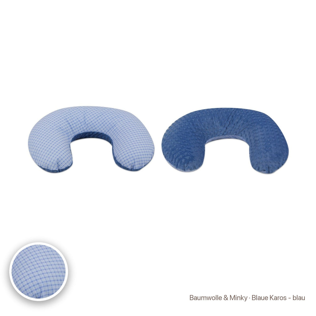 Kleines Stillkissen, Baumwolle & Minky · Blaue Karos - blau #Farbe_variantenbild