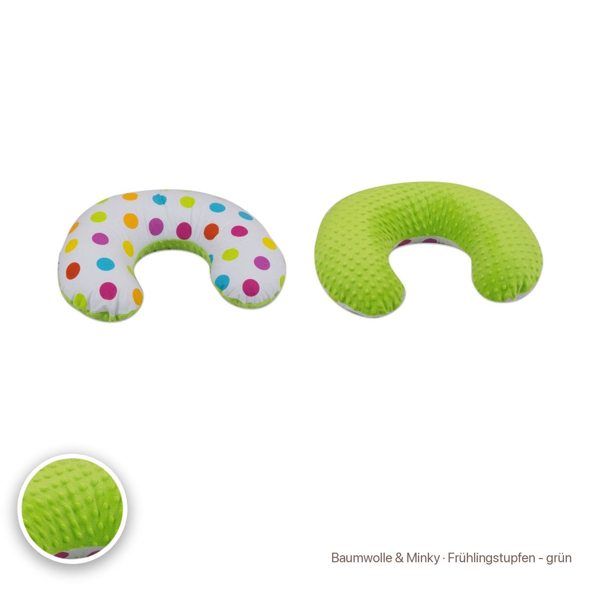 Kleines Stillkissen, Baumwolle & Minky · Frühlingstupfen - grün #Farbe_variantenbild