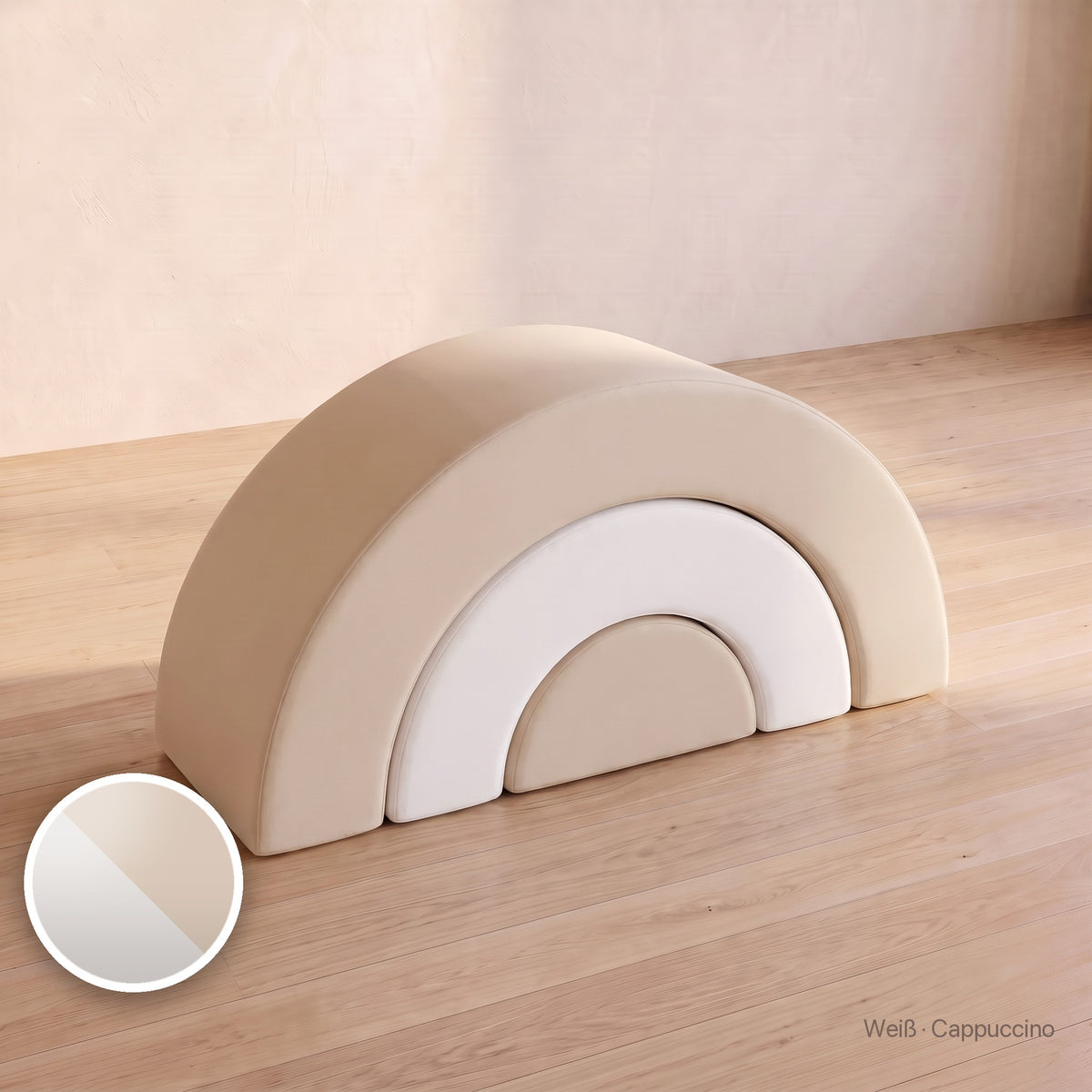 Wuselbogen-Set, Softleder · Weiß · Cappuccino