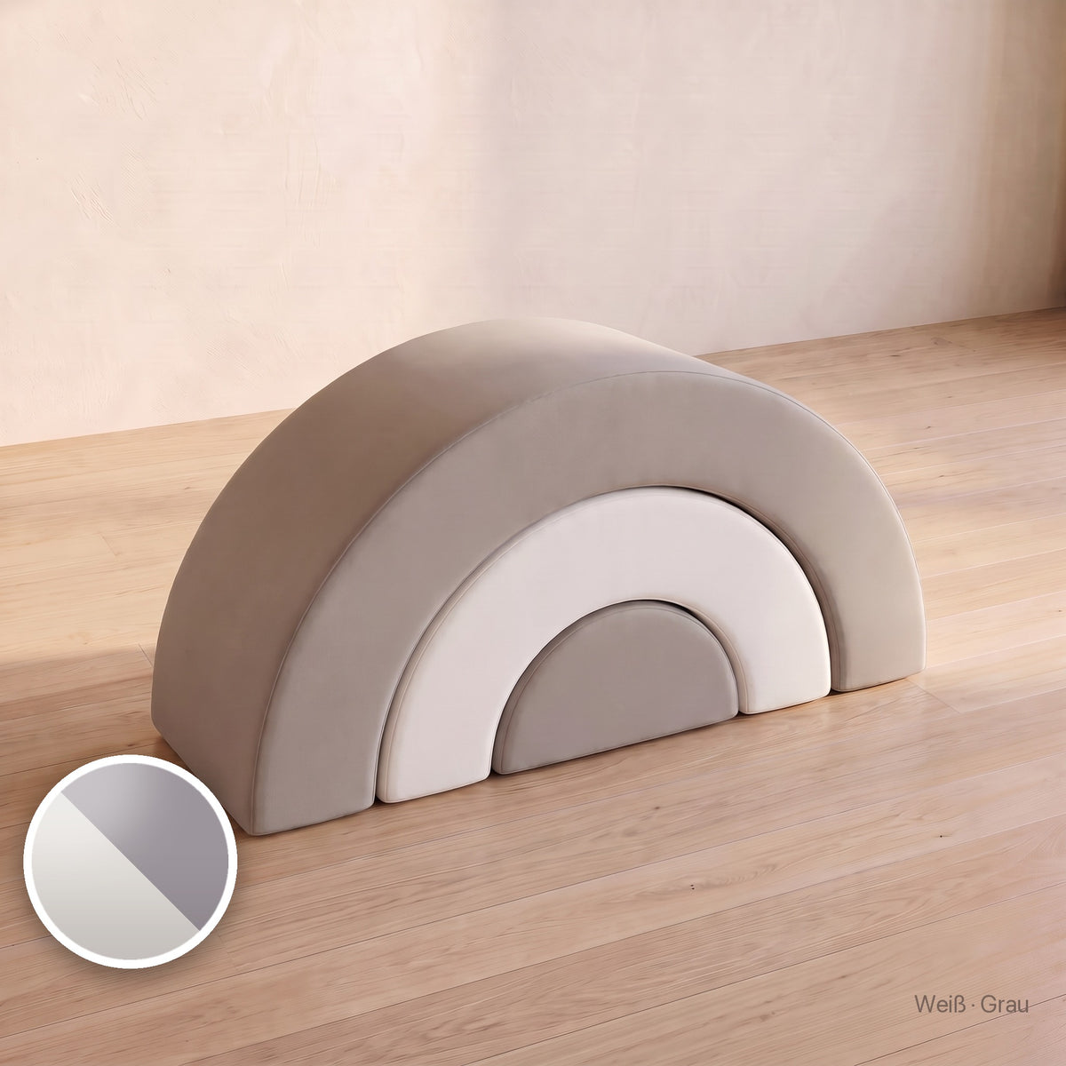 Wuselbogen-Set, Softleder · Weiß · Grau #Farbe_variantenbild