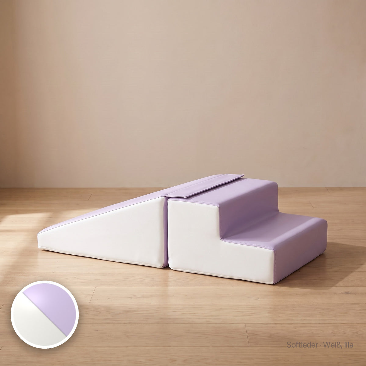 Wuselrutsche & Treppen-Set, Softleder · Weiß / Lila #Farbe_variantenbild