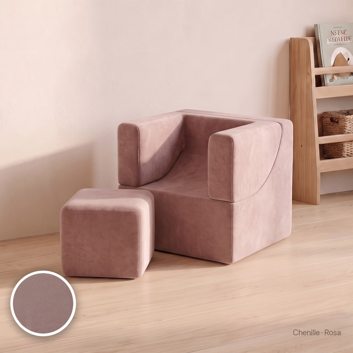 Wuselsessel 3-in-1, Chenille · Rosa #Farbe_variantenbild