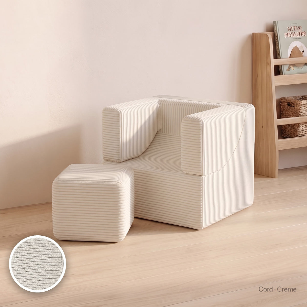 Wuselsessel 3-in-1, Cord · Creme #Farbe_variantenbild