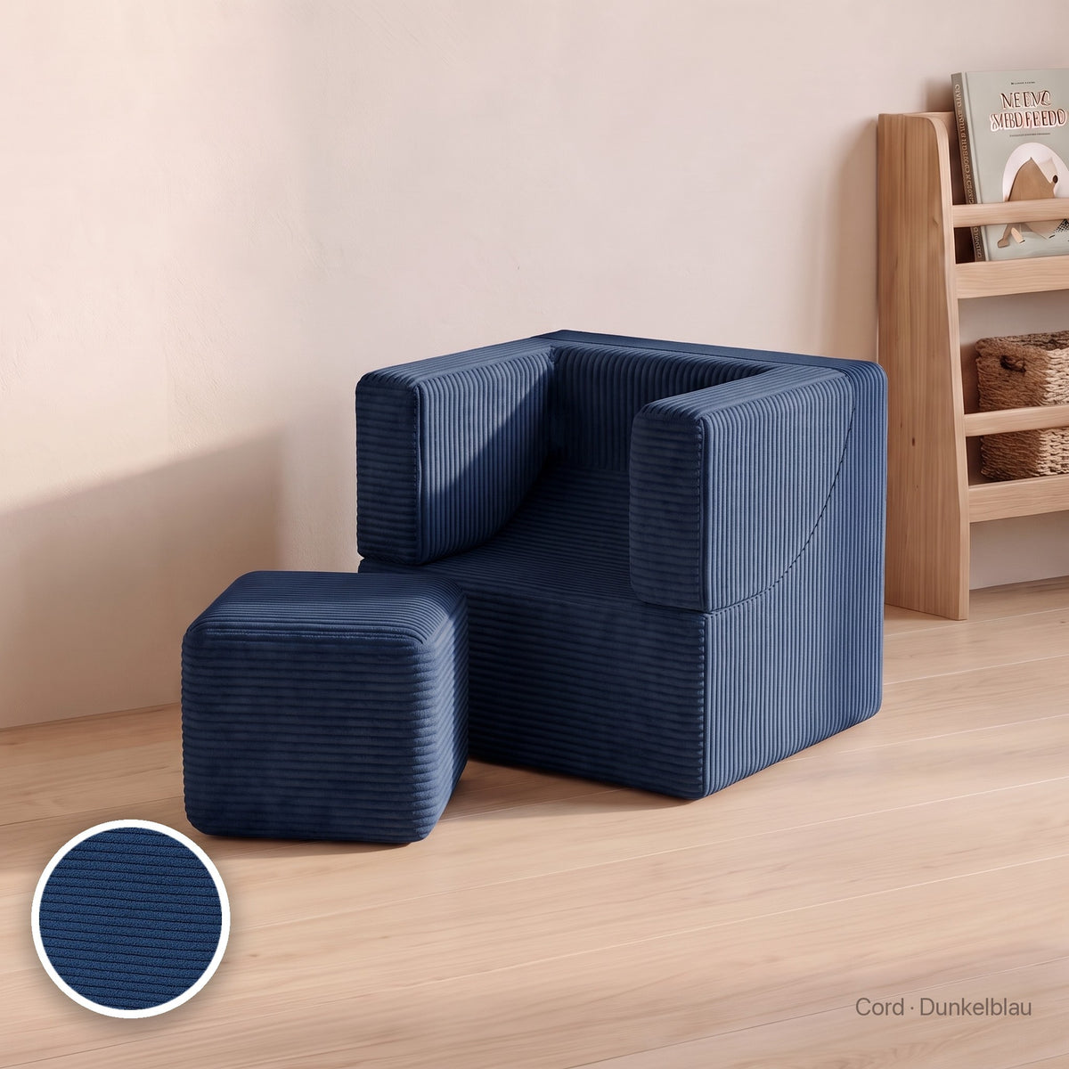 Wuselsessel 3-in-1, Cord · Dunkelblau #Farbe_variantenbild