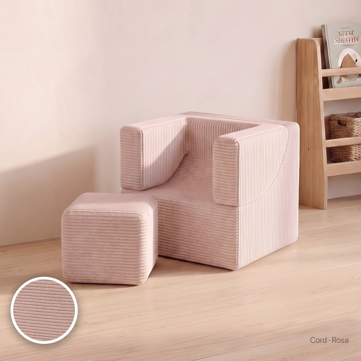 Wuselsessel 3-in-1, Cord · Rosa #Farbe_variantenbild