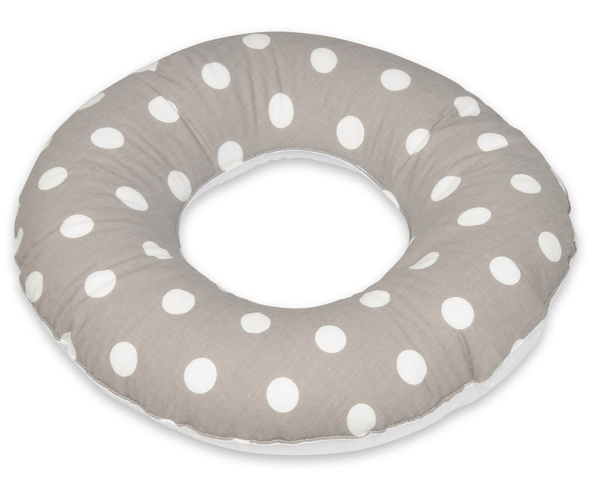 Donut-Kissen, Getupftes Grau