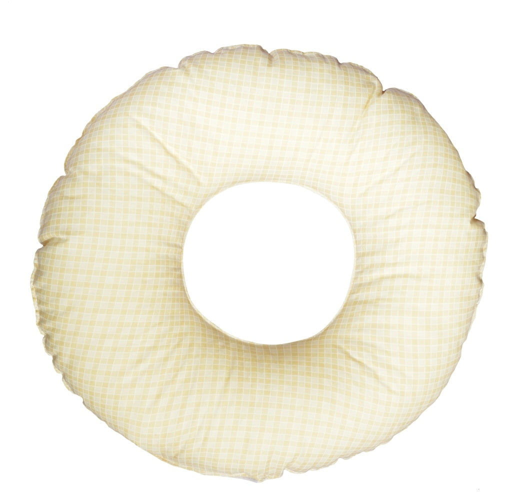 Donut-Kissen, Beige Karos