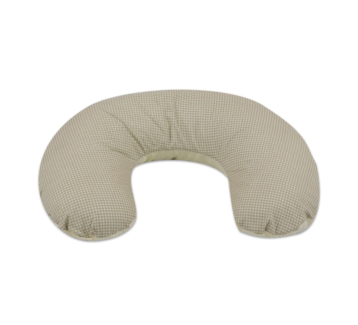 Kleines Stillkissen, Baumwolle / Beige Karos - cremefarben
