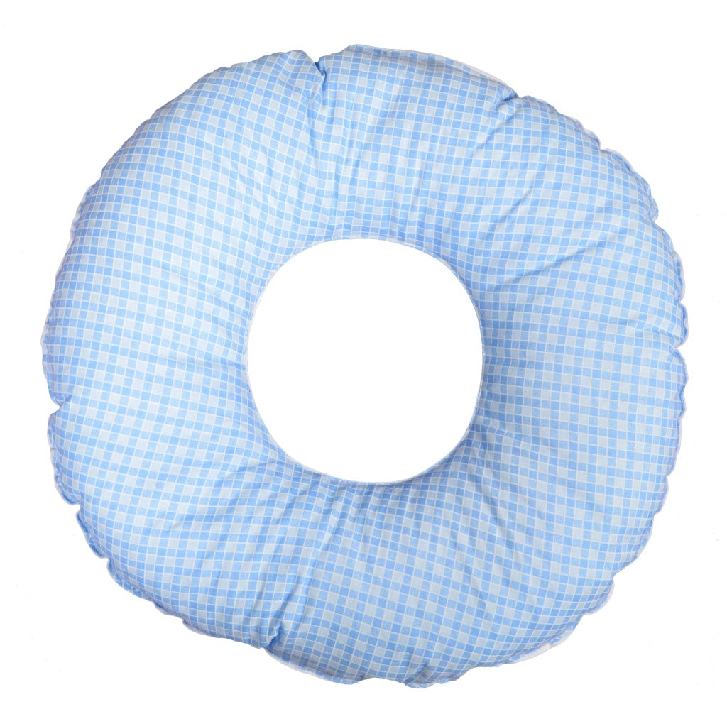 Donut-Kissen, Blaue Karos