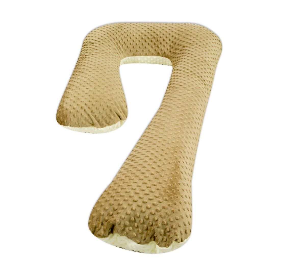 Schwangerschaftskissen 7-Form, Minky-Dots / Cappuccinofarben - cremefarben