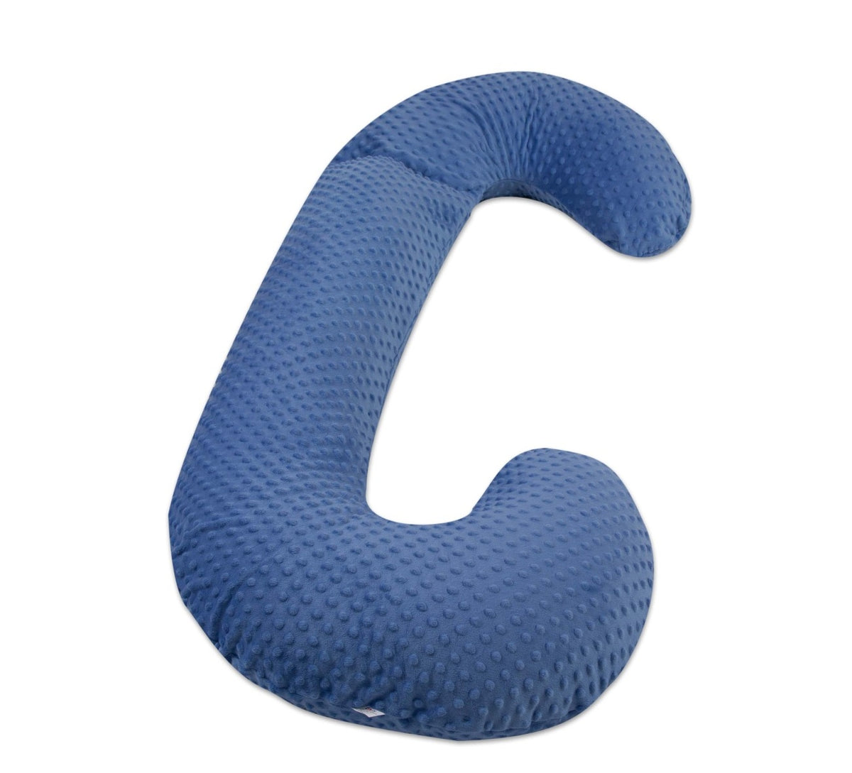 Schwangerschaftskissen C-Form, Minky-Dots / Blau