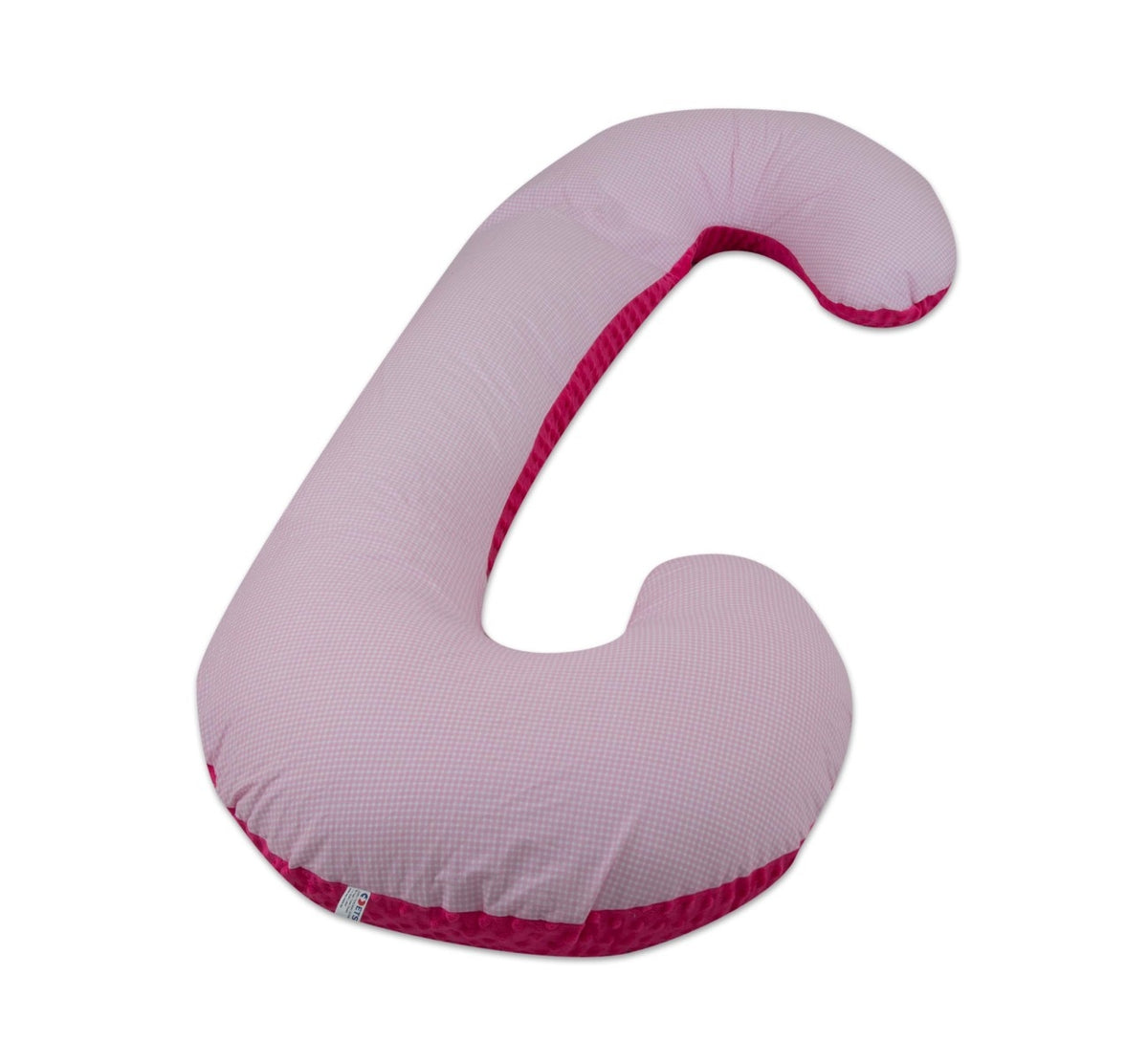 Schwangerschaftskissen C-Form, Baumwolle & Minky / Rosa Karos - rosa