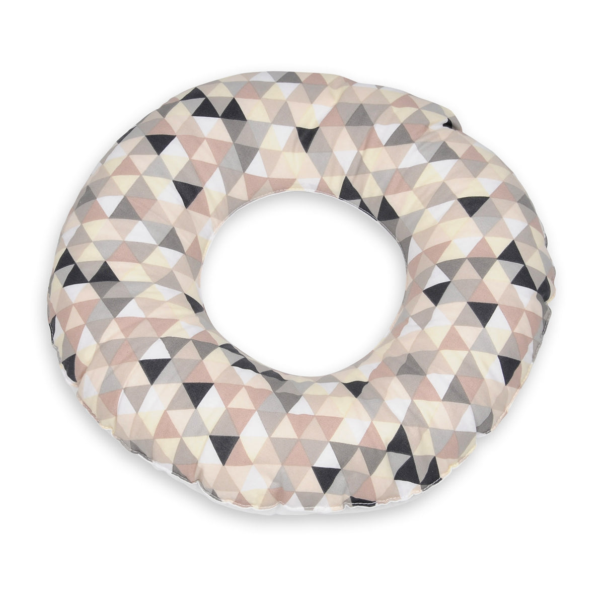 Donut-Kissen, Beige Dreiecke - weiß