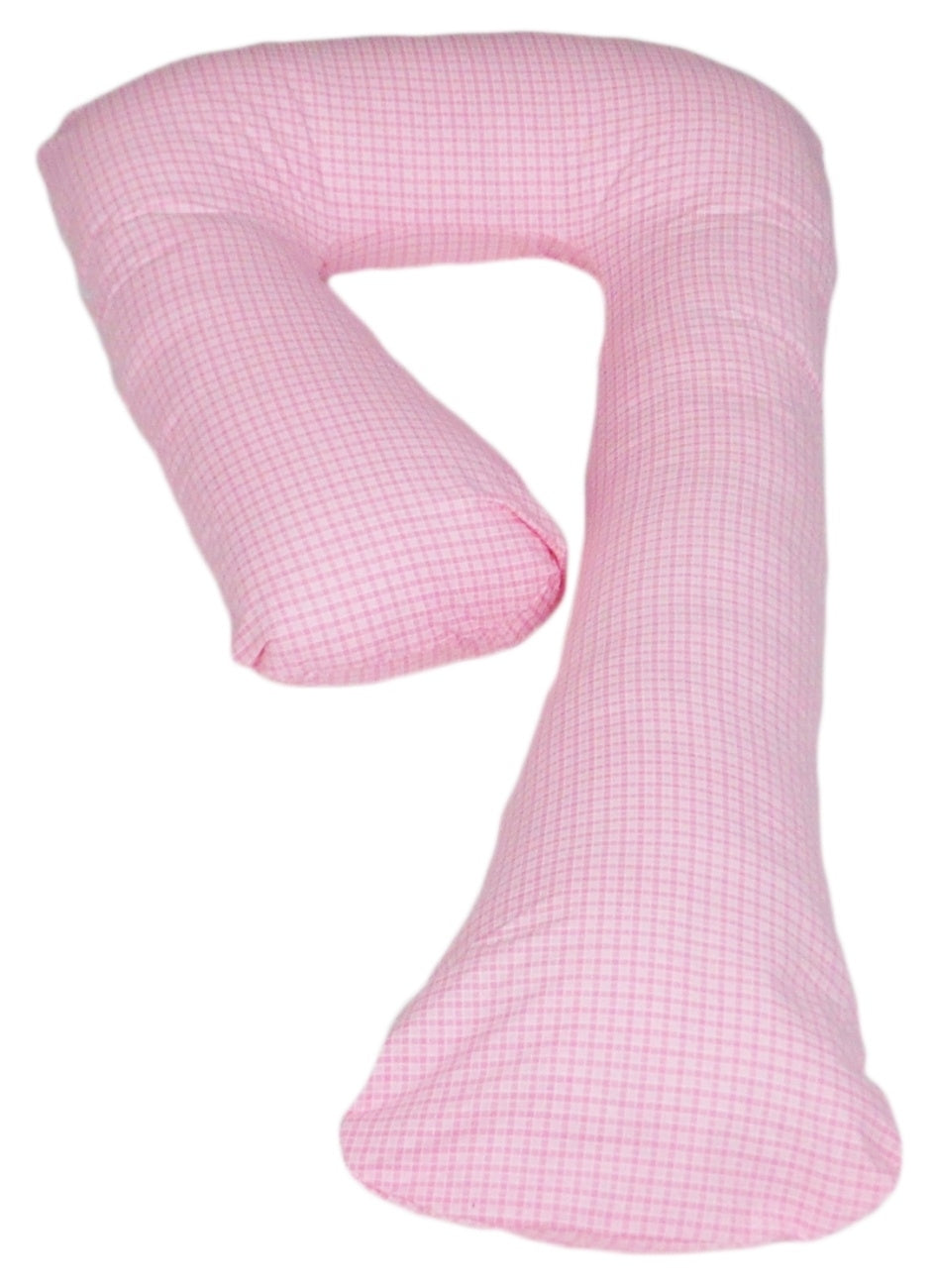 Schwangerschaftskissen 7-Form, Baumwolle / Rosa Karos
