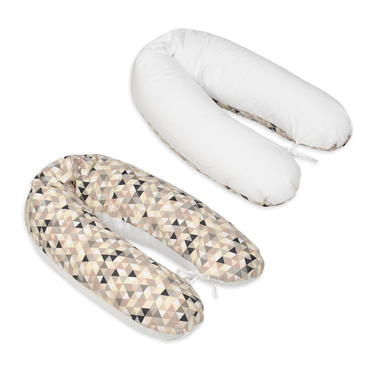Schwangerschaftskissen Multi, Beige Dreiecke - weiß