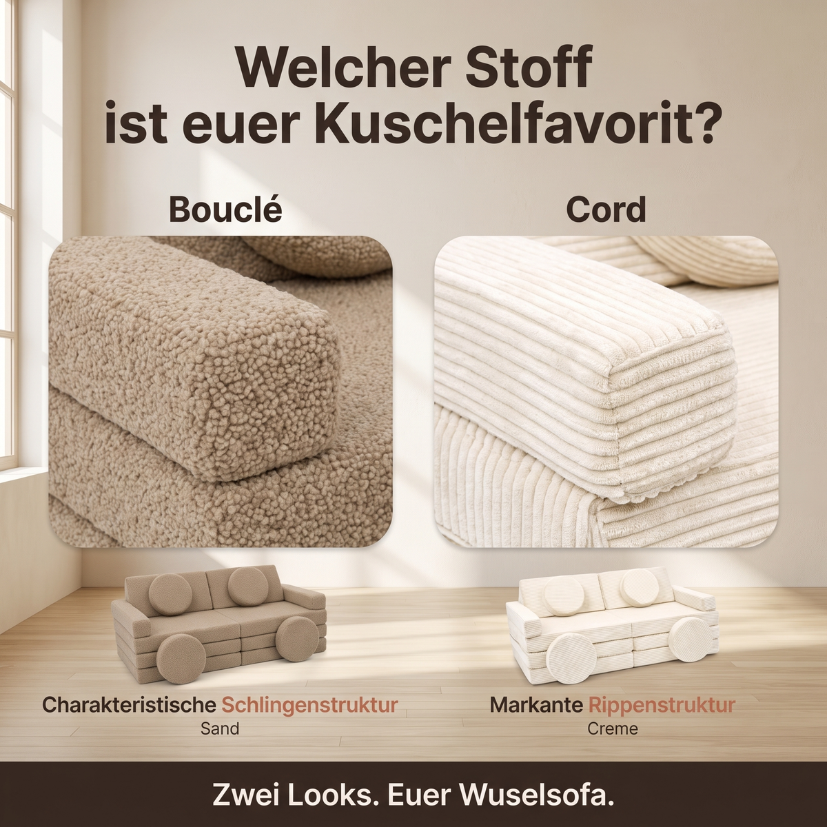 Wuselsofa - Spielsofa aus 14 Teilen