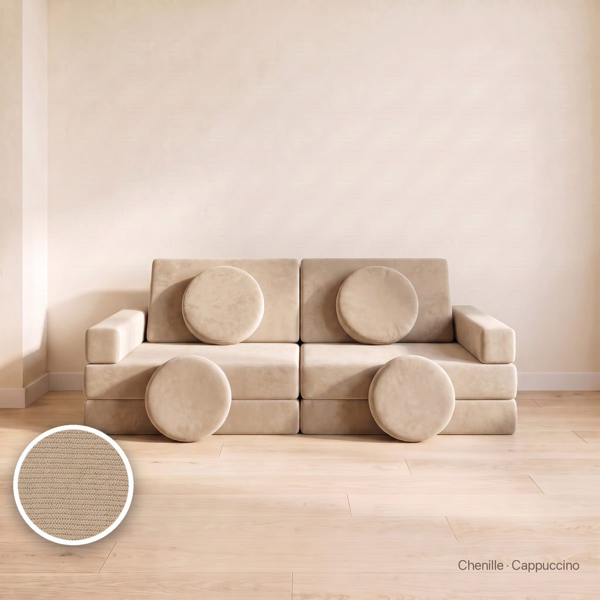 Wuselsofa Basis, Chenille · Cappuccino #Farbe_variantenbild