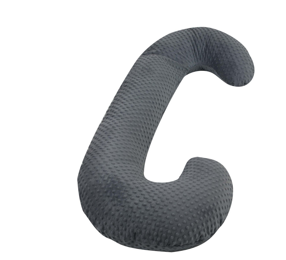 Schwangerschaftskissen C-Form, Minky-Dots / Grau