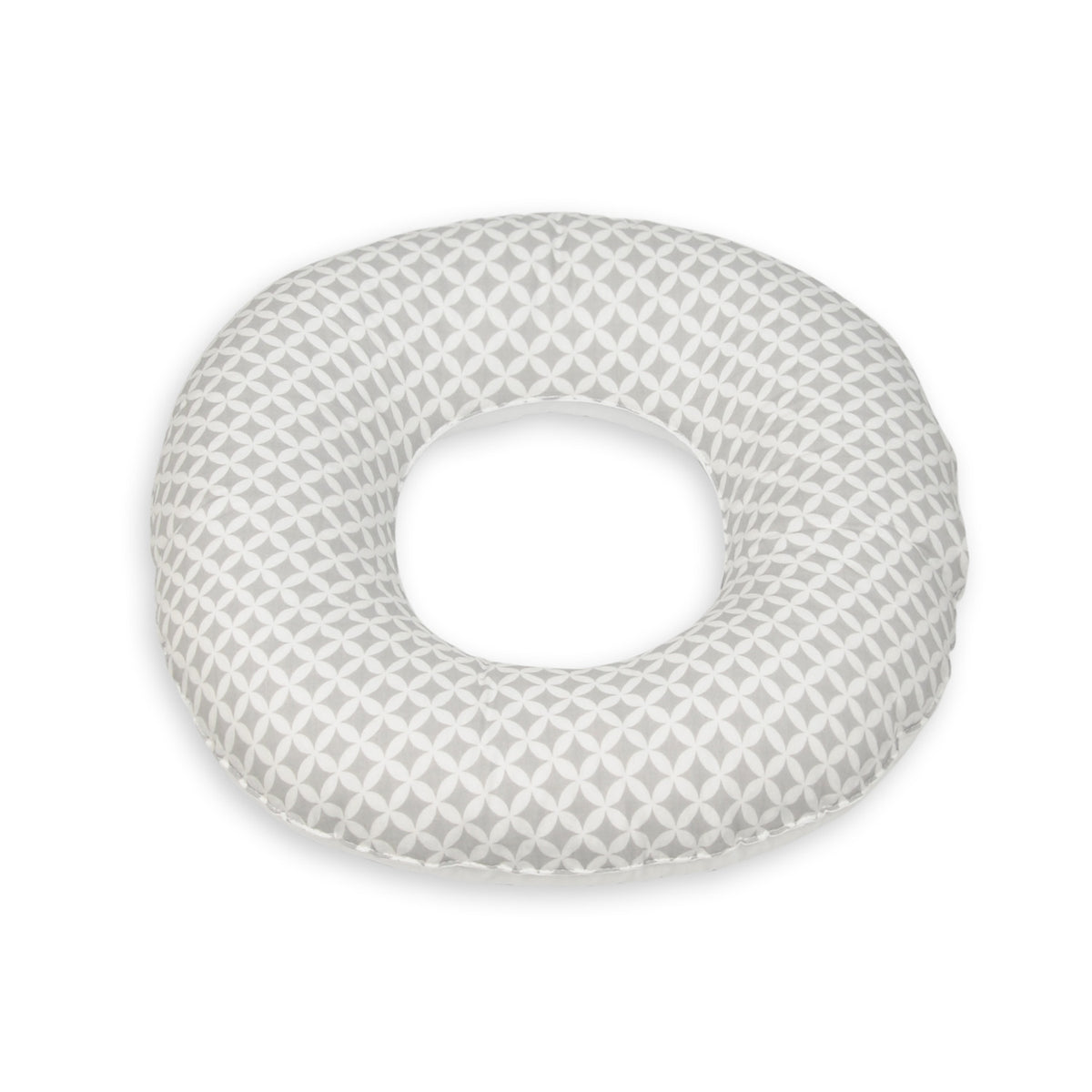 Donut-Kissen, Graue Quadrate - weiß