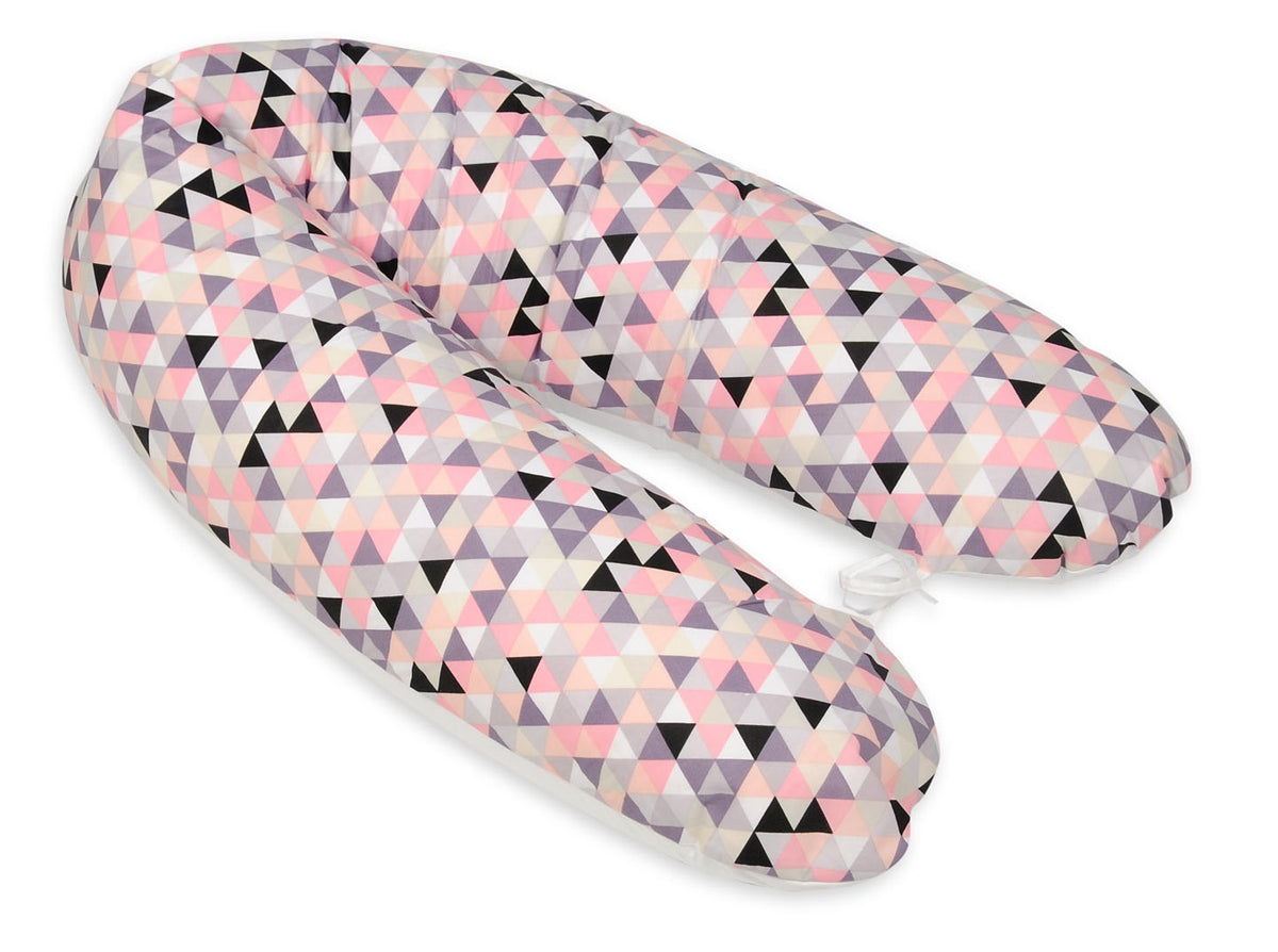 Schwangerschaftskissen Multi, Rosa Dreiecke - weiß