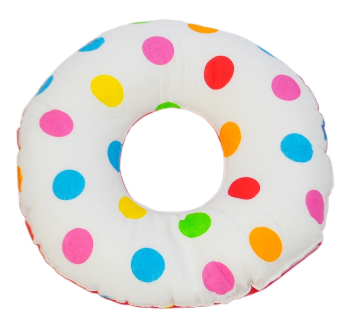 Donut-Kissen, Frühlingstupfen mit Rot