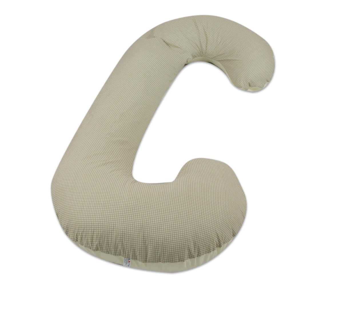 Schwangerschaftskissen C-Form, Baumwolle / Beige Karos - cremefarben