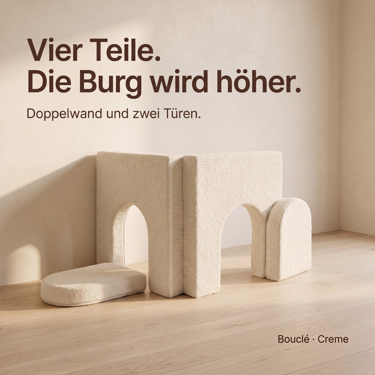 Wuselsofa Erweiterung, Bouclé · Creme #Farbe_variantenbild