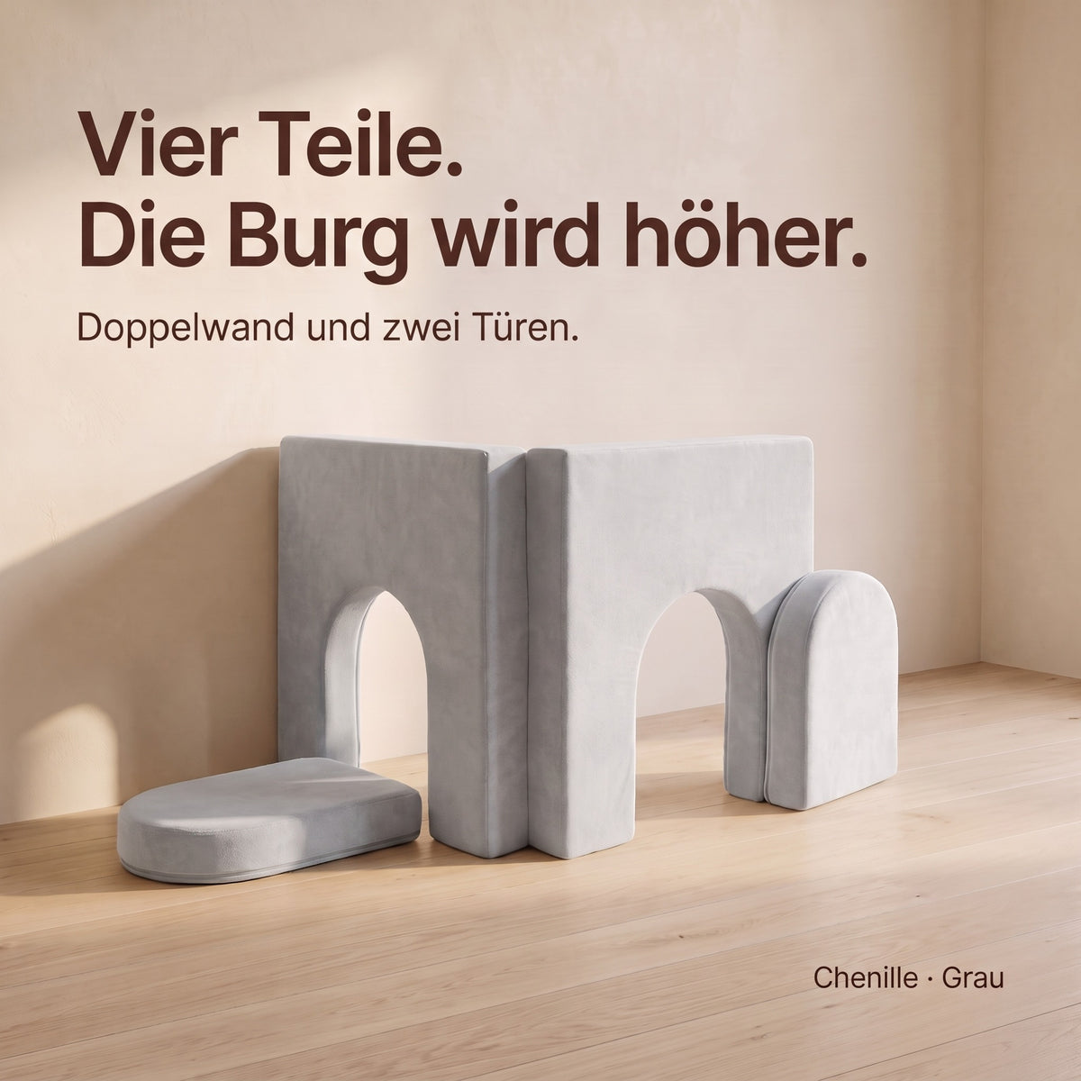 Wuselsofa Erweiterung, Chenille · Grau #Farbe_variantenbild