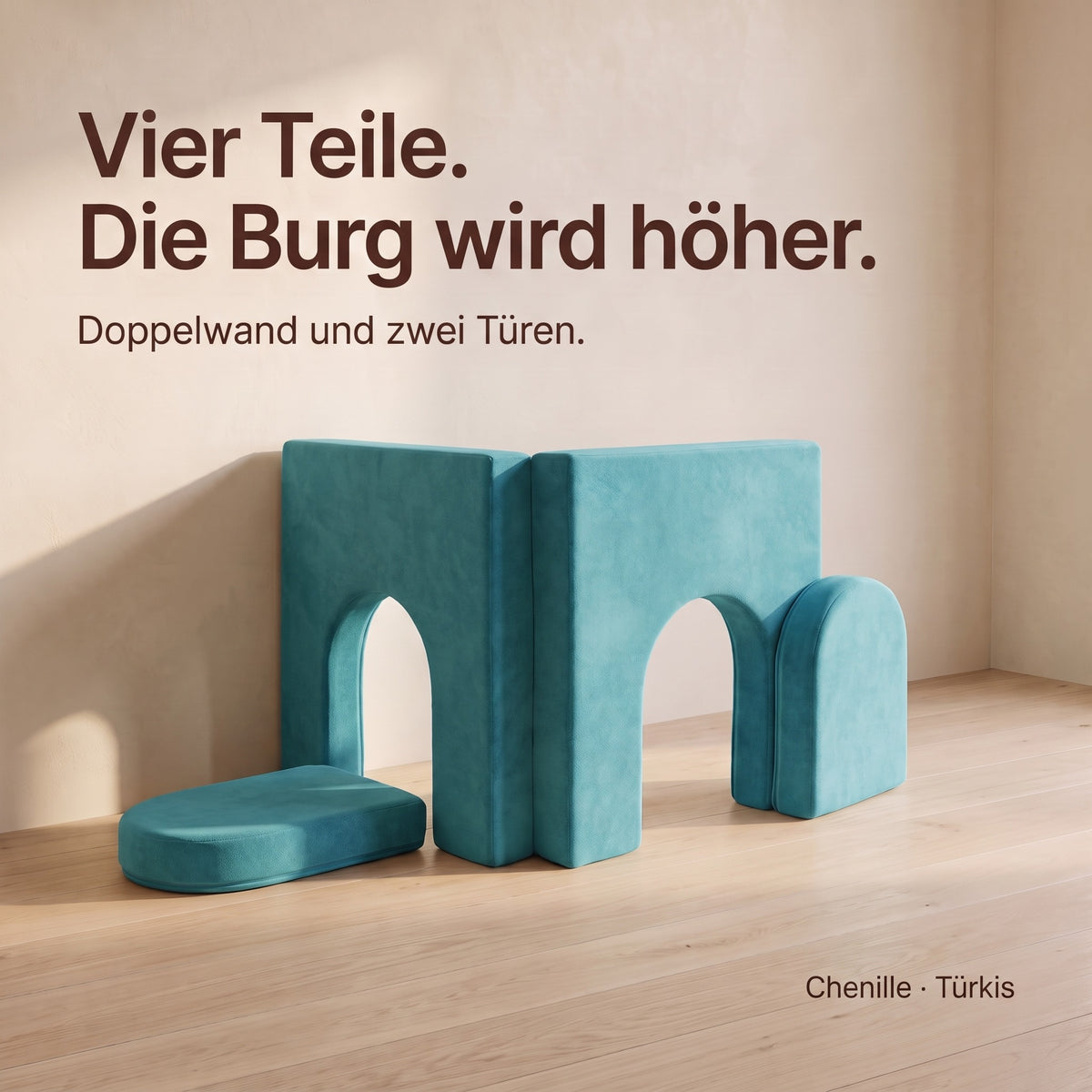 Wuselsofa Erweiterung, Chenille · Türkis #Farbe_variantenbild