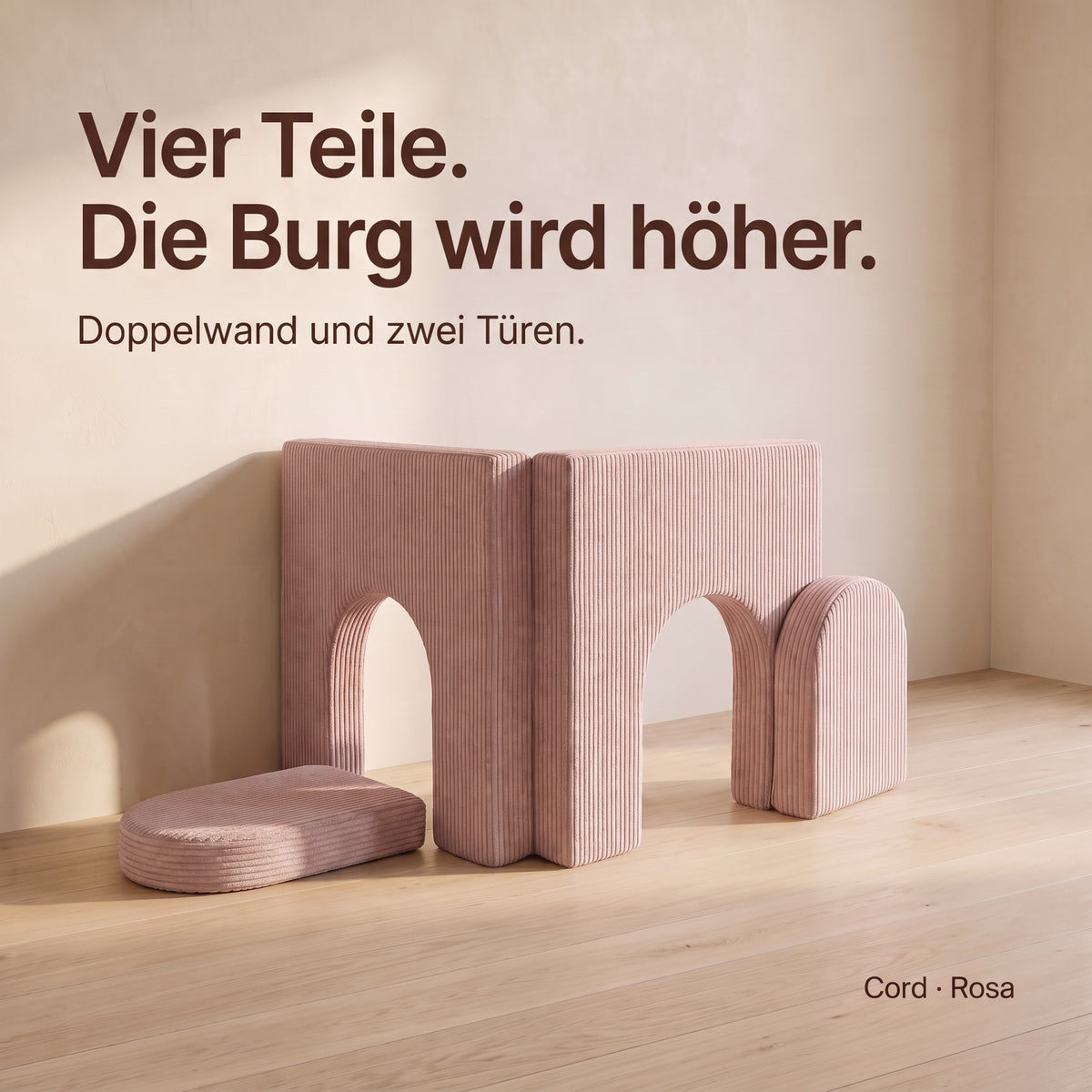 Wuselsofa Erweiterung, Cord · Rosa #Farbe_variantenbild