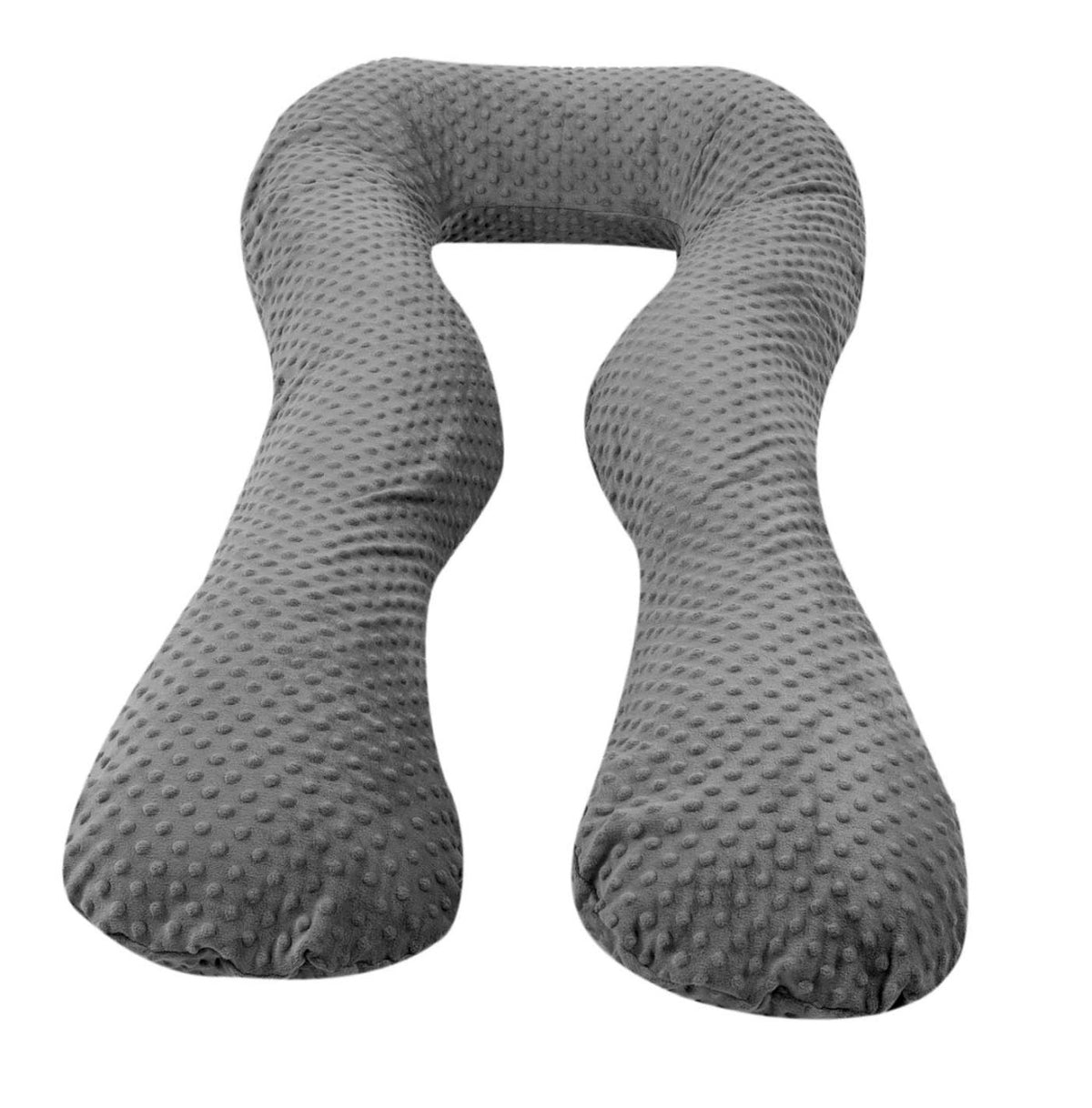 Schwangerschaftskissen U-Form, Minky-Dots / Grau
