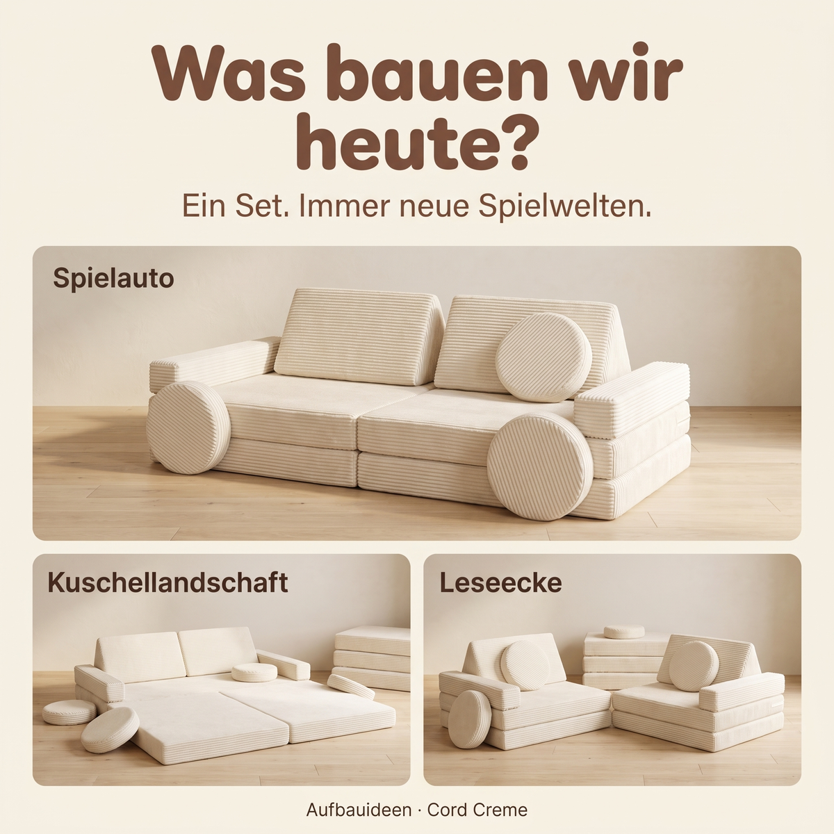 Wuselsofa - Spielsofa aus 14 Teilen