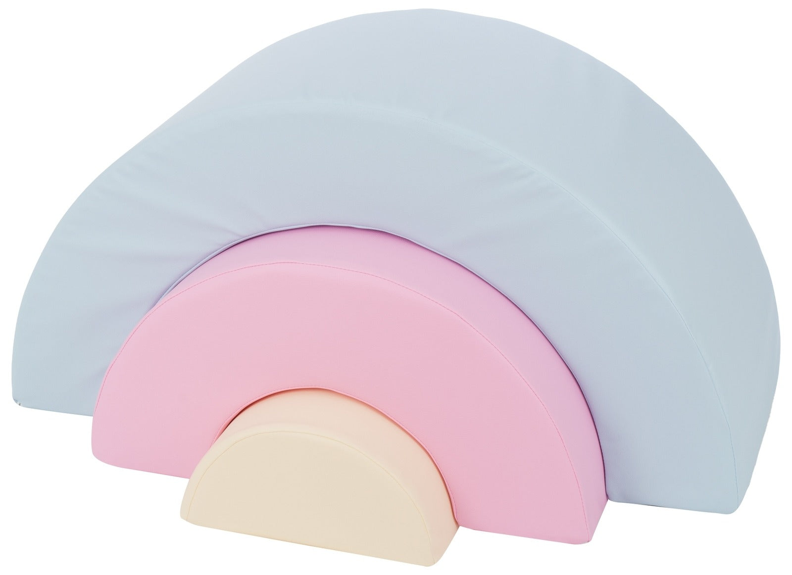 3 XXL-Schaumstoffbausteine Mini-Regenbogen-Set in Pink · Blau · Pastell-Gelb