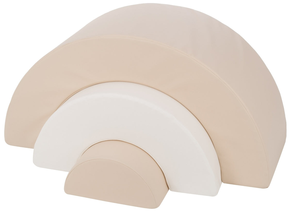 3 XXL-Schaumstoffbausteine Mini-Regenbogen-Set in Weiß · Cappuccino