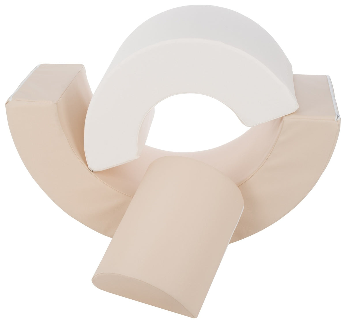 3 XXL-Schaumstoffbausteine Mini-Regenbogen-Set in Weiß · Cappuccino