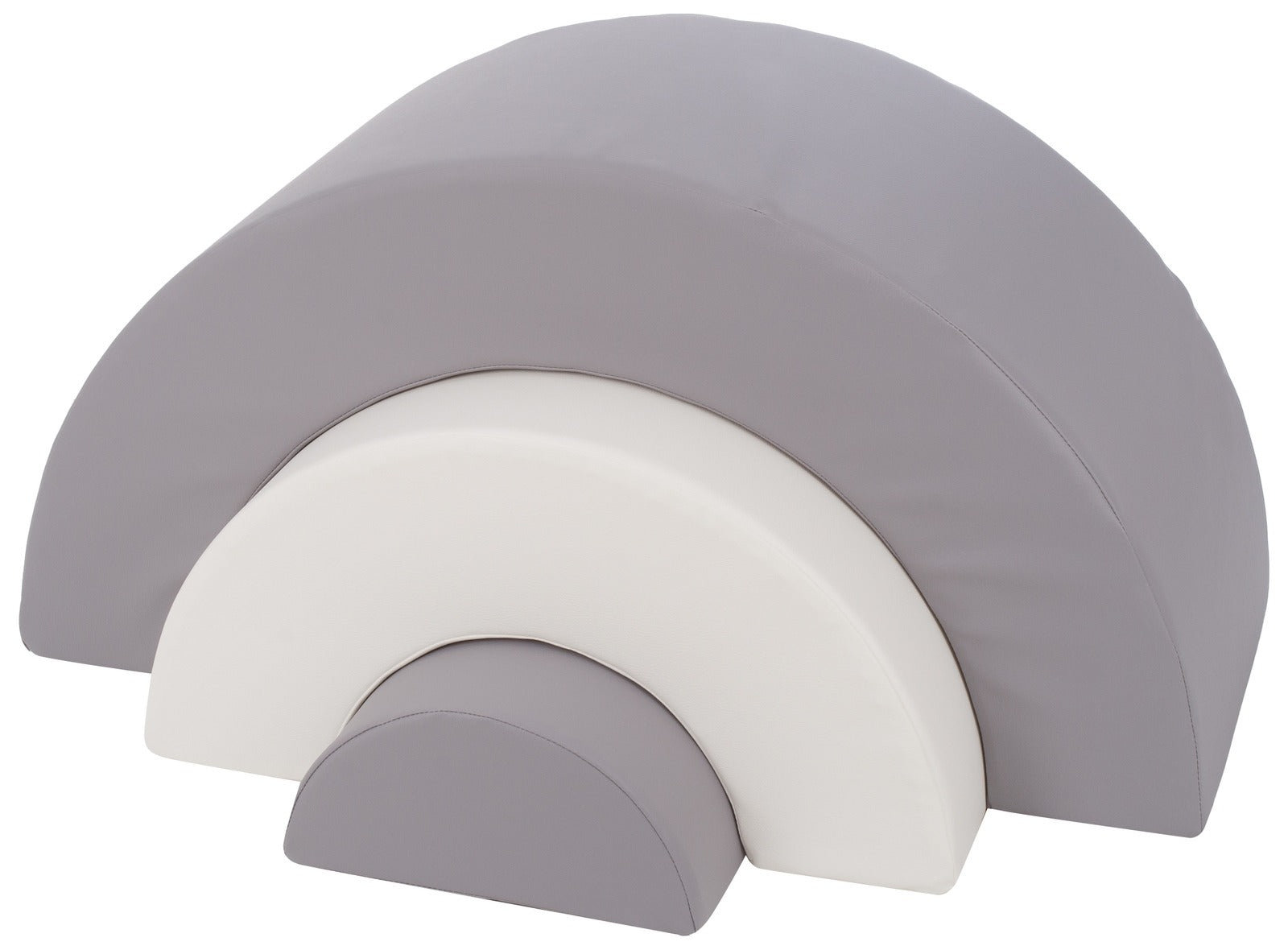 3 XXL-Schaumstoffbausteine Mini-Regenbogen-Set in Weiß · Grau
