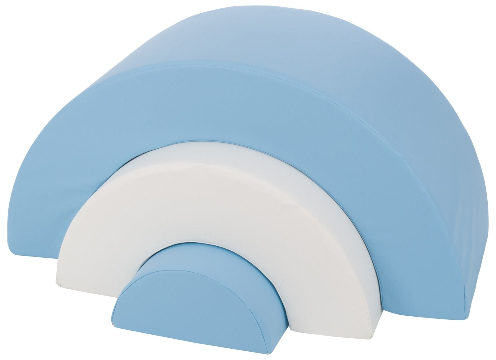 3 XXL-Schaumstoffbausteine Mini-Regenbogen-Set in Weiß · Hellblau
