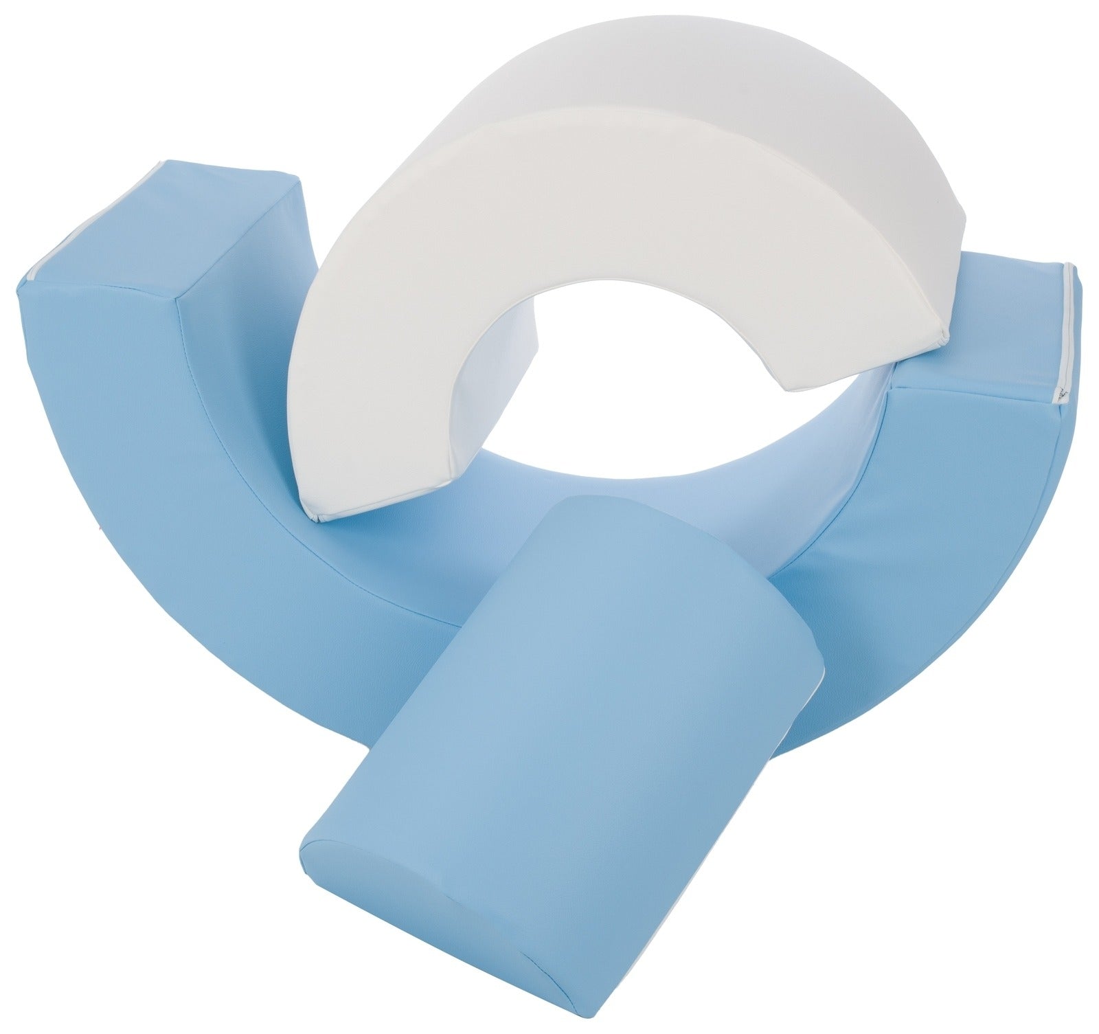 3 XXL-Schaumstoffbausteine Mini-Regenbogen-Set in Weiß · Hellblau