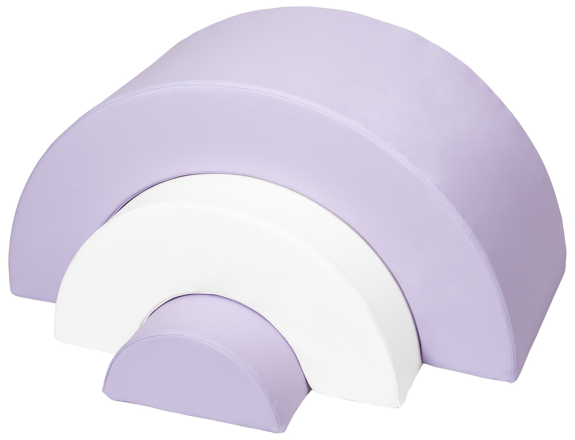 3 XXL-Schaumstoffbausteine Mini-Regenbogen-Set in Weiß · Lila