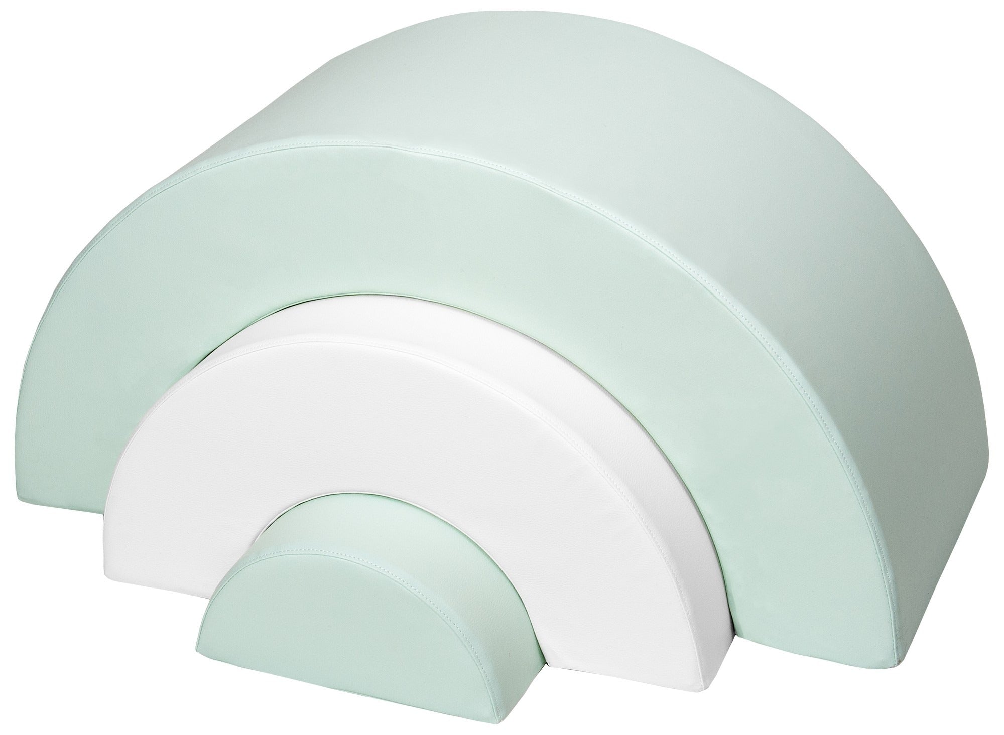 3 XXL-Schaumstoffbausteine Mini-Regenbogen-Set in Weiß · Mint